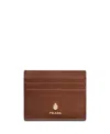Prada Leather Card Holder In Pink
