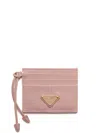 Prada Small Leather Wallet In Pink