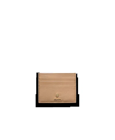 Prada Leather Card Holder In Purple