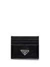 Prada Leather Cardholder In Black