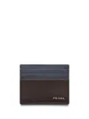 Prada Leather Cardholder In Braun