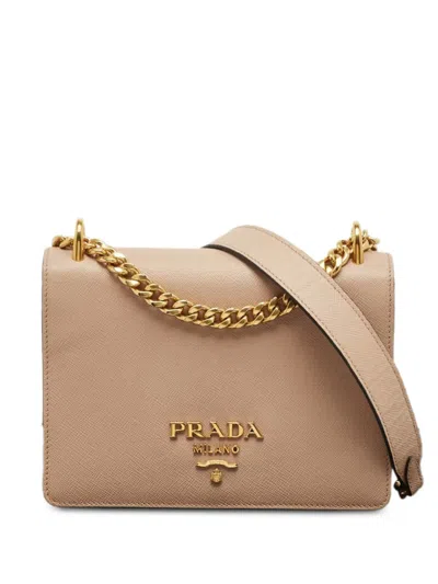 Pre-owned Prada Leather Chain Bag In Neutral