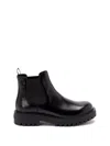 Prada Elastic-gusset Leather Boots In Black