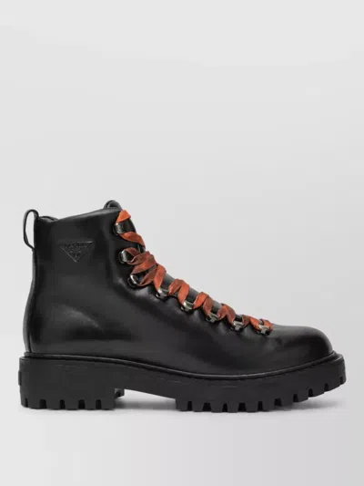 Prada Leather Chelsea Boots In Black