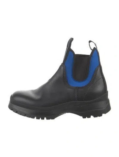 Pre-owned Prada Leather Chelsea Boots In Black