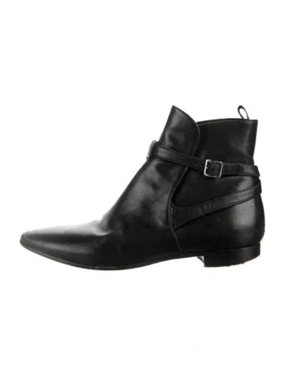 Pre-owned Prada Leather Chelsea Boots In Black