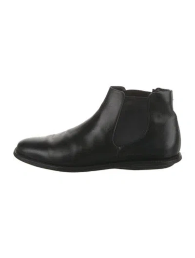 Pre-owned Prada Leather Chelsea Boots In Black