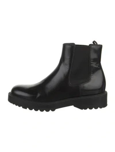 Pre-owned Prada Leather Chelsea Boots In Black