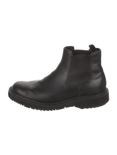 Pre-owned Prada Leather Chelsea Boots In Black