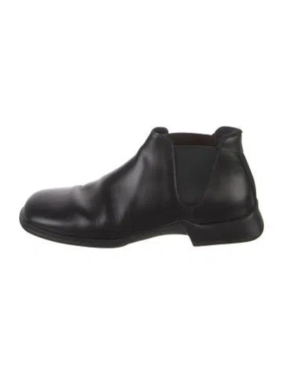 Pre-owned Prada Leather Chelsea Boots In Black