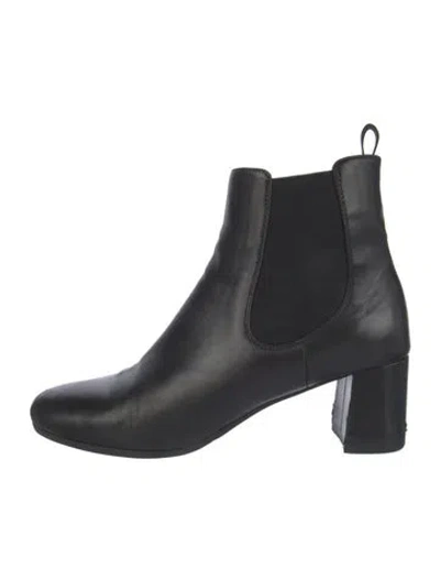 Pre-owned Prada Leather Chelsea Boots In Black