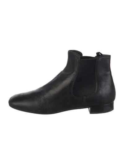 Pre-owned Prada Leather Chelsea Boots In Black