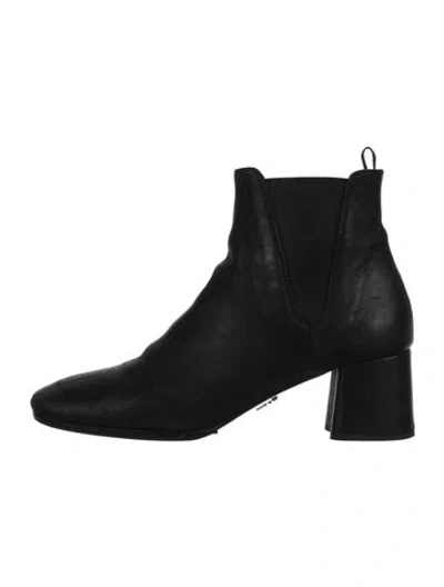 Pre-owned Prada Leather Chelsea Boots In Black