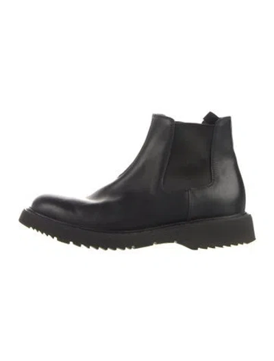 Pre-owned Prada Leather Chelsea Boots In Black