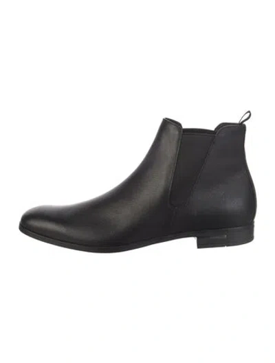 Pre-owned Prada Leather Chelsea Boots In Black