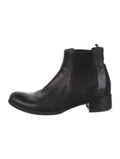 Pre-owned Prada Leather Chelsea Boots In Black