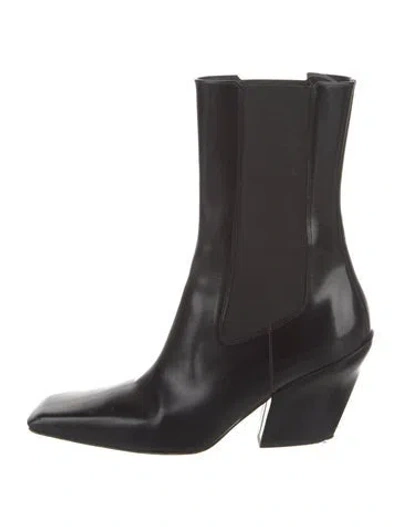 Pre-owned Prada Leather Chelsea Boots In Black