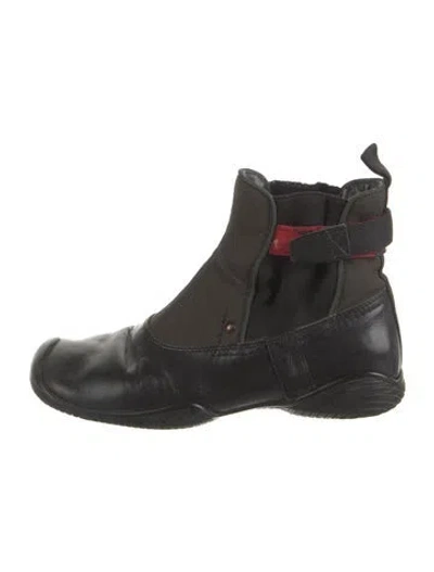 Pre-owned Prada Leather Chelsea Boots In Black