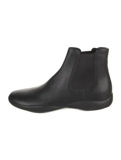 Pre-owned Prada Leather Chelsea Boots In Black