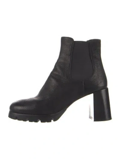 Pre-owned Prada Leather Chelsea Boots In Black