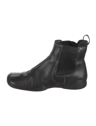 Pre-owned Prada Leather Chelsea Boots In Black