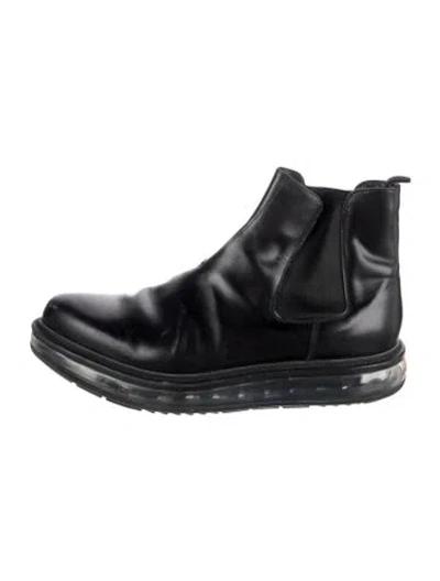 Pre-owned Prada Leather Chelsea Boots In Black
