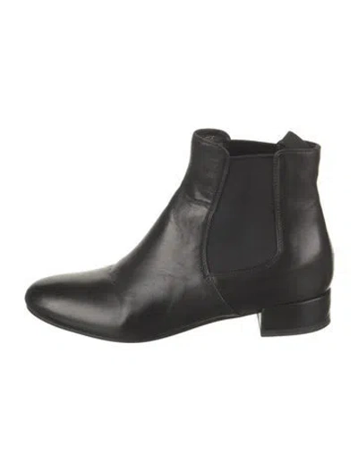 Pre-owned Prada Leather Chelsea Boots In Black