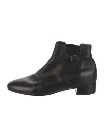 Pre-owned Prada Leather Chelsea Boots In Black