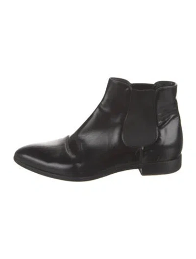 Pre-owned Prada Leather Chelsea Boots In Black