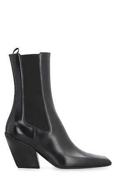Pre-owned Prada Leather Chelsea Boots In Black