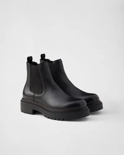 Prada Leather Chelsea Boots In Multi
