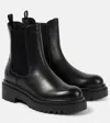 Prada Leather Chelsea Boots In Black