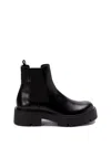 Prada Mens Black Logo-debossed Heeled Leather Chelsea Boots In Black  