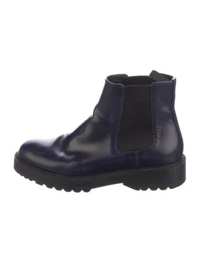 Pre-owned Prada Leather Chelsea Boots In Blue