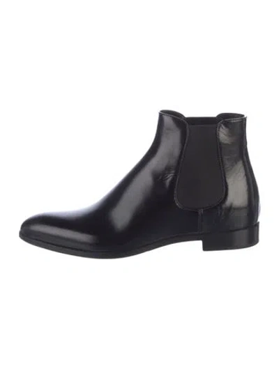 Pre-owned Prada Leather Chelsea Boots In Blue