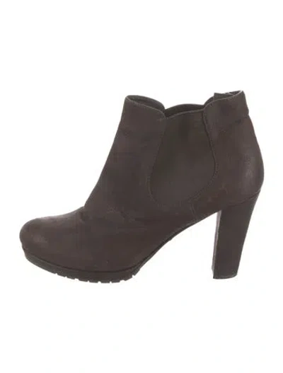 Pre-owned Prada Leather Chelsea Boots In Brown