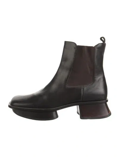 Pre-owned Prada Leather Chelsea Boots In Brown