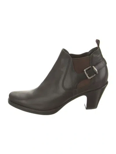 Pre-owned Prada Leather Chelsea Boots In Brown