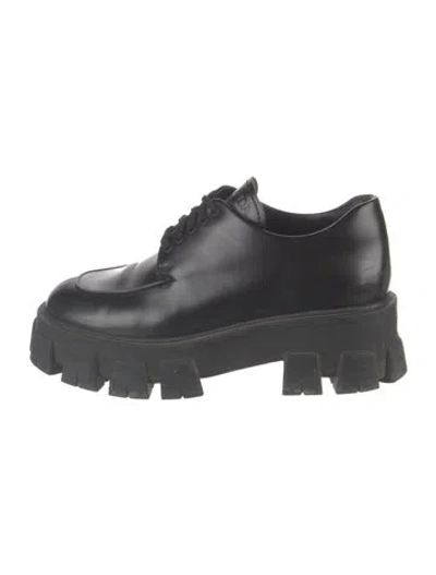 Pre-owned Prada Leather Chunky Sneakers In Black