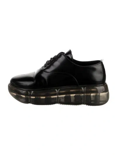 Pre-owned Prada Leather Chunky Sneakers In Black