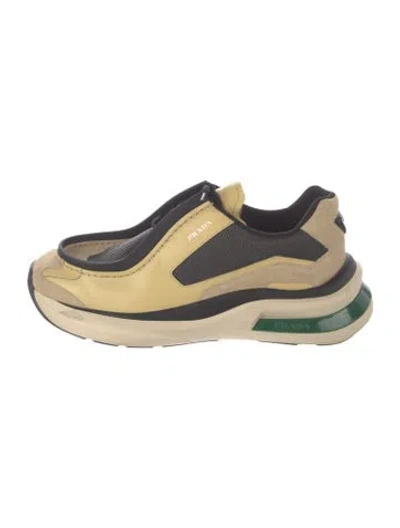 Pre-owned Prada Leather Chunky Sneakers In Neutrals