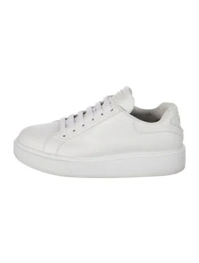 Pre-owned Prada Leather Chunky Sneakers In White