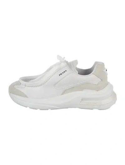 Pre-owned Prada Leather Chunky Sneakers In White