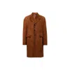 Prada Leather Coat In Brown