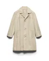 Prada Leather Coat In Neutral