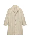 Prada Leather Coat In Neutral