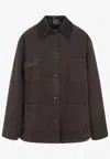 Prada Canvas Cotton Jacket Leather Collar