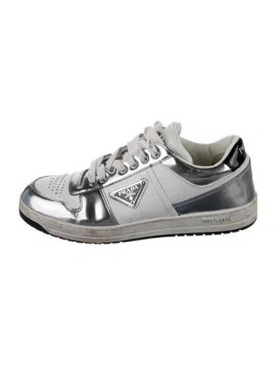 Pre-owned Prada Leather Colorblock Pattern Athletic Sneakers In Multi