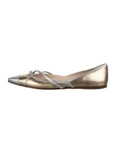 Pre-owned Prada Leather Colorblock Pattern Ballet Flats In Multi