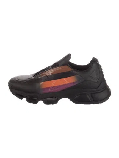 Pre-owned Prada Leather Colorblock Pattern Chunky Sneakers In Black